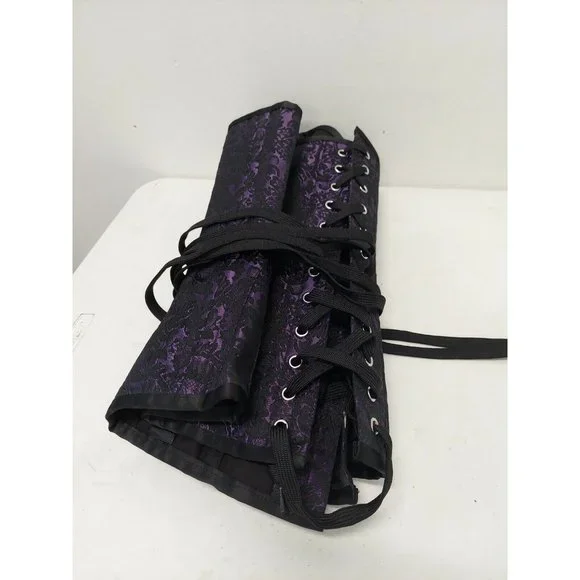 Corset Story Purple Brocade Satin Overbust, Spiral Steel Boned Corset, Waist 36" - Picture 12 of 12